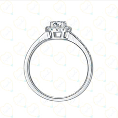 0.90 CTW Round Cut Halo Lab Grown Diamond Ring for Women