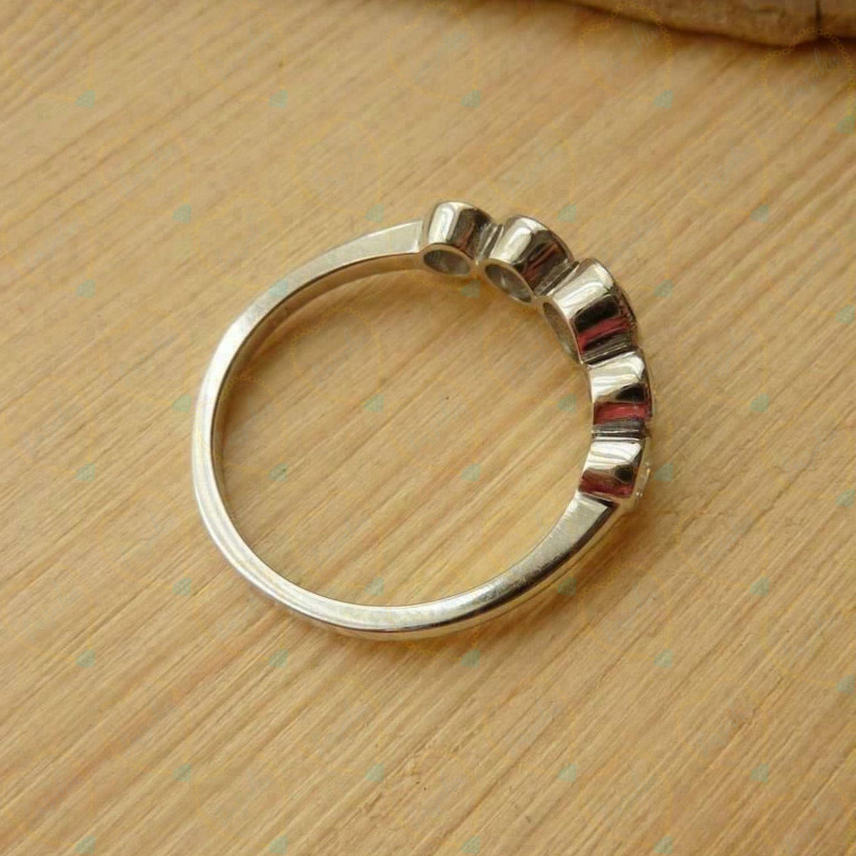 Anello da donna con diamante naturale da 5 pietre taglio rotondo da 1,00 CTW