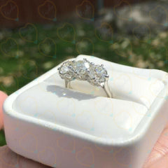 2.50 TCW Round Cut 3 Stone Lab Grown Diamond Ring for Women