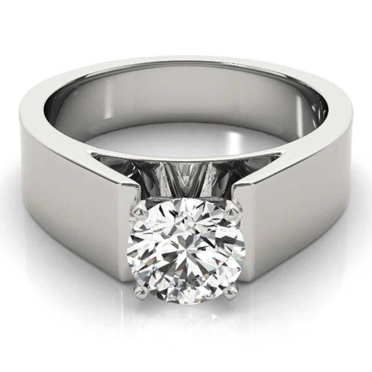 1.30 CTW Round Cut Solitaire Lab Grown Diamond Ring for Women