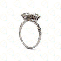 2.00 TCW Round Cut Toi Et Moi Lab Grown Diamond Ring for Women