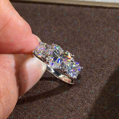 1.30 CTW Heart Cut 3 Stone Lab Grown Diamond Ring for Women