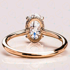 2.00 TCW Oval Cut Hidden Halo Lab Grown Diamond Ring for Women