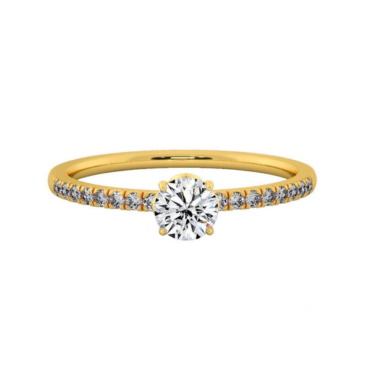 1.00 CTW Round Cut Solitaire With Accents Lab Grown Diamond Ring for Women