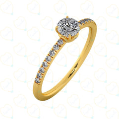 1.00 CTW Round Cut Solitaire With Accents Lab Grown Diamond Ring for Women