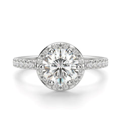 1.70 TCW Round Cut Halo Lab Grown Diamond Ring for Women