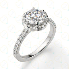 1.70 TCW Round Cut Halo Lab Grown Diamond Ring for Women