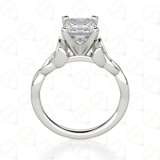 1.50 CTW Asscher Cut 3 Stone Lab Grown Diamond Ring for Women