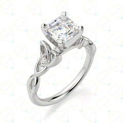 1.50 CTW Asscher Cut 3 Stone Lab Grown Diamond Ring for Women