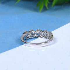 2.50 CTW Round Cut Half Eternity Lab Grown Diamond Ring for Women