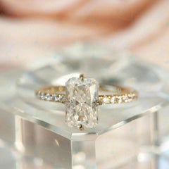 2.50 TCW Radiant Cut Solitaire With Accents Lab Grown Diamond Ring for Women