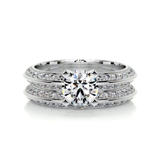 1.00 CTW Round Cut Bridal Set Lab Grown Diamond Ring for Women