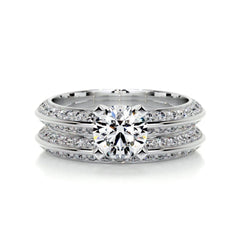 1.00 CTW Round Cut Bridal Set Lab Grown Diamond Ring for Women