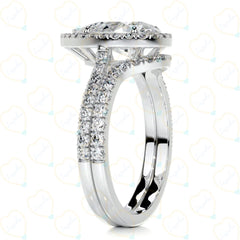 2.00 CTW Pear Cut Bridal Set Lab Grown Diamond Ring for Women