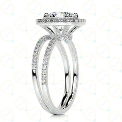 1.70 CTW Round Cut Bridal Set Lab Grown Diamond Ring for Women