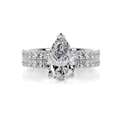 2.00 CTW Pear Cut Bridal Set Lab Grown Diamond Ring for Women