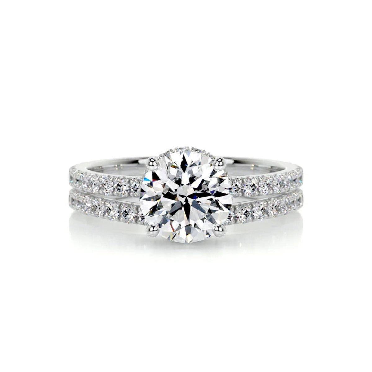 1.70 CTW Round Cut Bridal Set Lab Grown Diamond Ring for Women