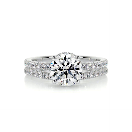 1.70 CTW Round Cut Bridal Set Lab Grown Diamond Ring for Women