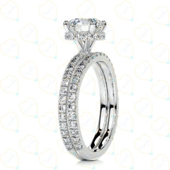 1.70 CTW Round Cut Bridal Set Lab Grown Diamond Ring for Women