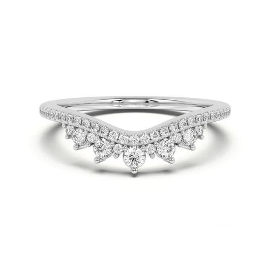 Round Cut Half Eternity Lab Grown Diamond Ring for Women