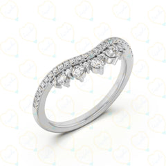 Round Cut Half Eternity Lab Grown Diamond Ring for Women