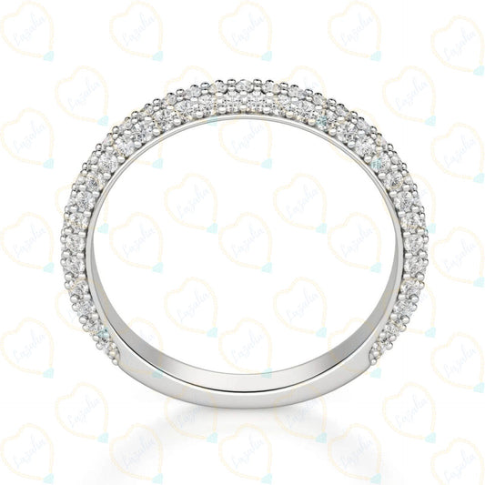 0.50 CTW Round Cut Half Eternity Lab Grown Diamond Ring for Women