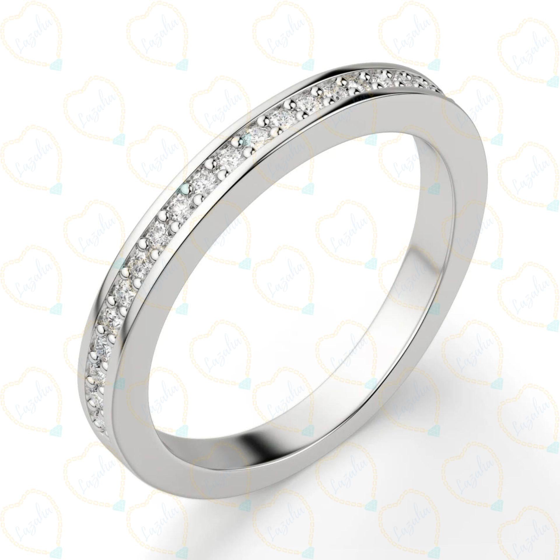 0.30 CT Round Cut Half Eternity Lab Grown Diamond Ring