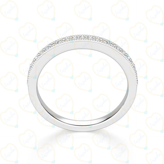 0.70 CTW Round Cut Half Eternity Lab Grown Diamond Ring for Women