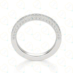 0.80 CTW Round Cut Half Eternity Lab Grown Diamond Ring for Women