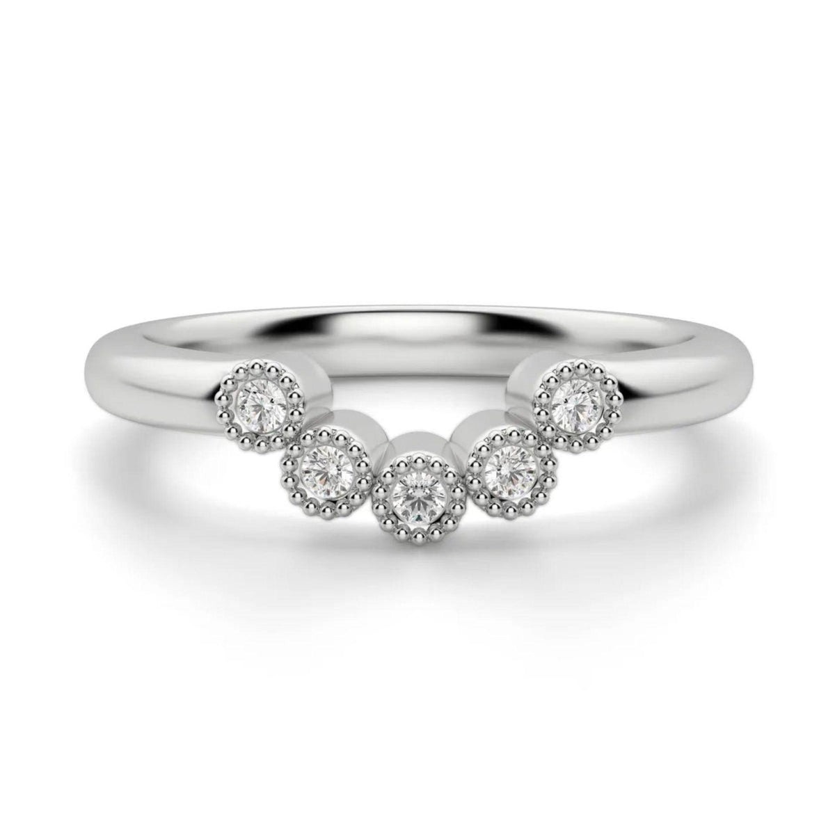 Round Cut Half Eternity Lab Grown Diamond Ring for Women