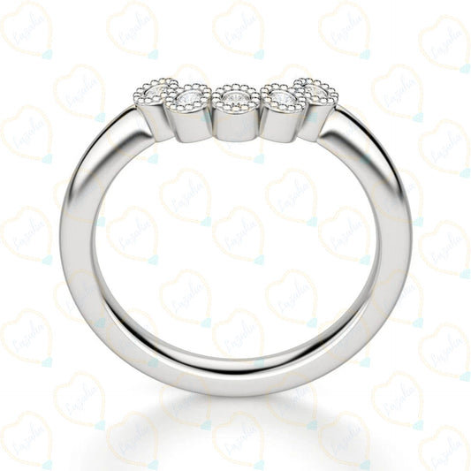 Round Cut Half Eternity Lab Grown Diamond Ring for Women