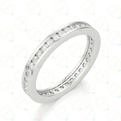 1.00 CTW Round Cut Eternity Lab Grown Diamond Ring for Women