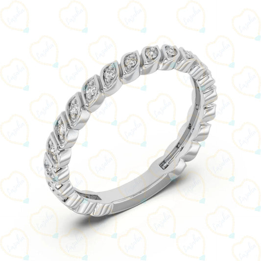 0.70 CTW Round Cut Eternity Lab Grown Diamond Ring for Women