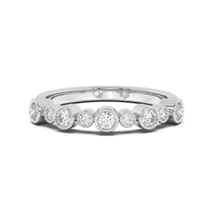 0.60 CTW Round Cut Half Eternity Lab Grown Diamond Ring for Women