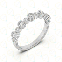 0.60 CTW Round Cut Half Eternity Lab Grown Diamond Ring for Women