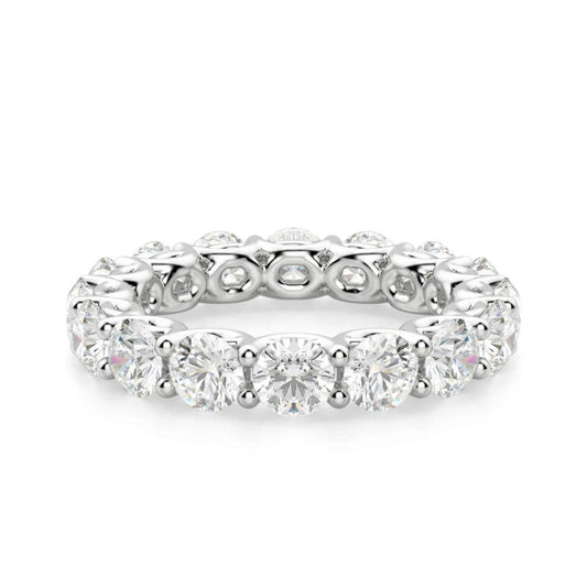 3.50 CTW Round Cut Eternity Lab Grown Diamond Ring for Women