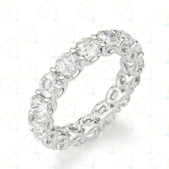 3.50 CTW Round Cut Eternity Lab Grown Diamond Ring for Women