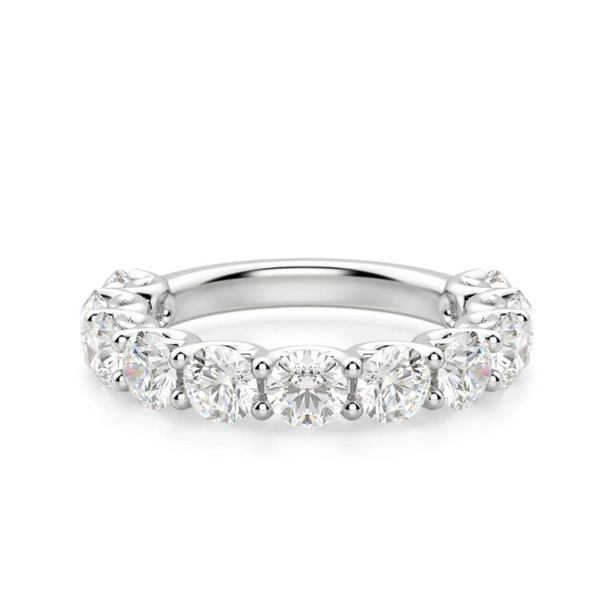 2.80 CTW Round Cut Half Eternity Lab Grown Diamond Ring for Women