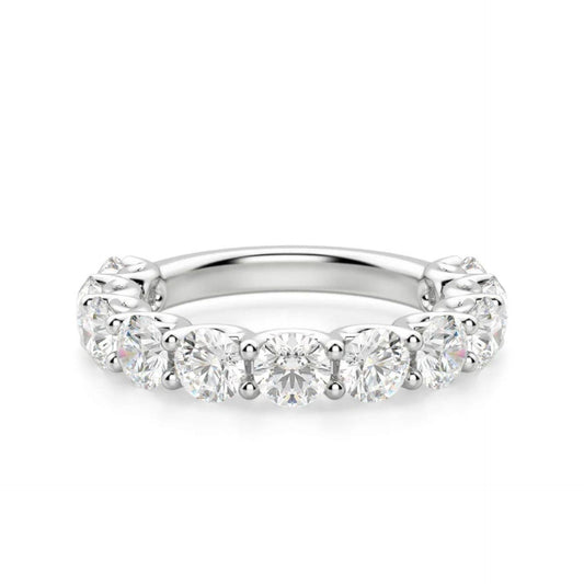 2.80 CTW Round Cut Half Eternity Lab Grown Diamond Ring for Women