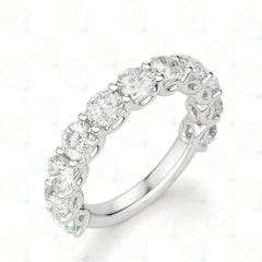 2.80 CTW Round Cut Half Eternity Lab Grown Diamond Ring for Women