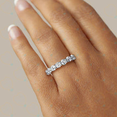 2.80 CTW Round Cut Half Eternity Lab Grown Diamond Ring for Women