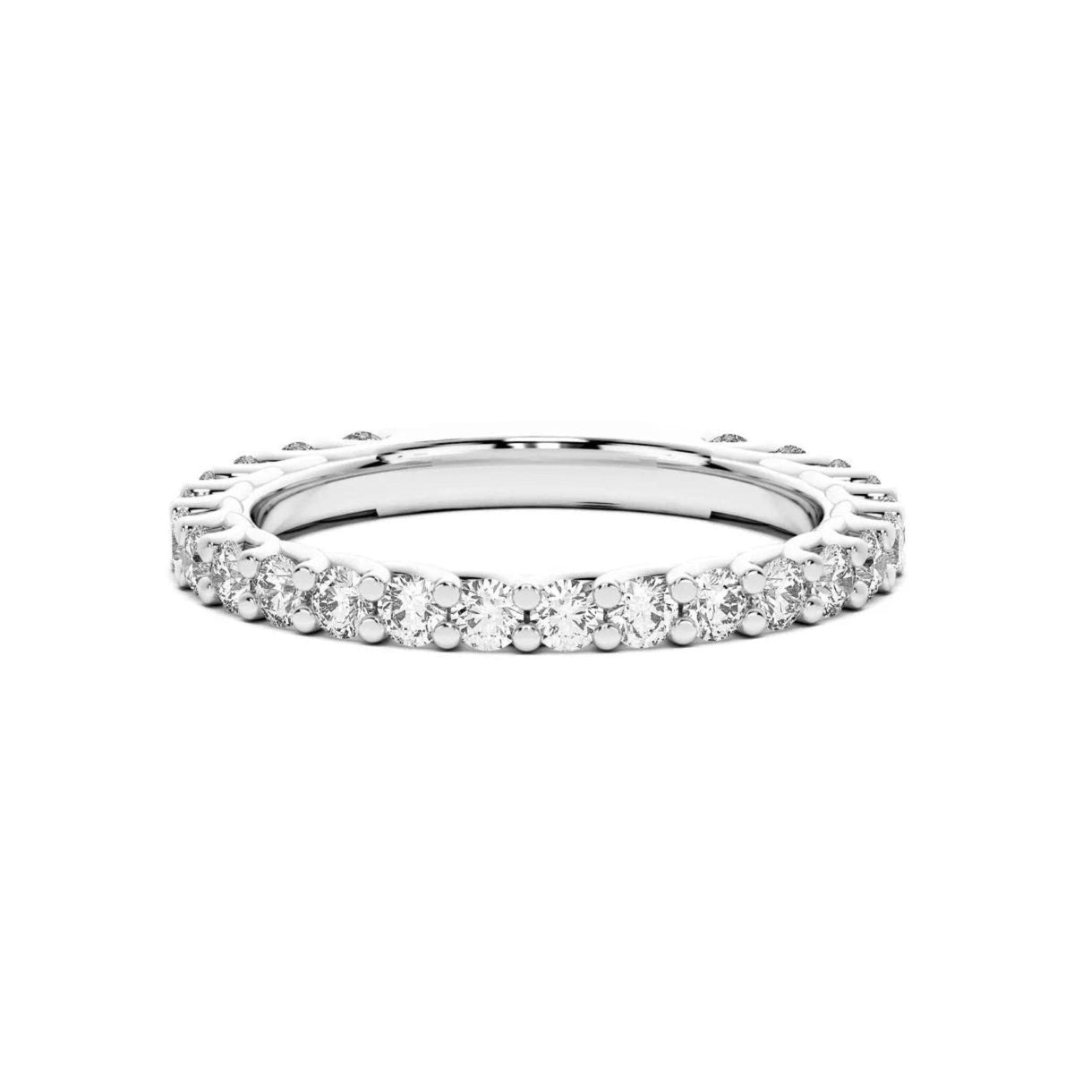 2.70 CTW Round Cut Half Eternity Lab Grown Diamond Ring for Women