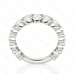 6.50 CTW Round Cut Half Eternity Lab Grown Diamond Ring for Women