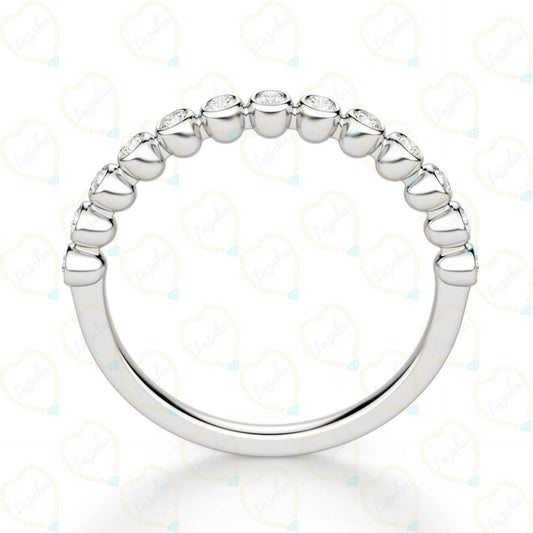 0.80 CTW Round Cut Half Eternity Lab Grown Diamond Ring for Women