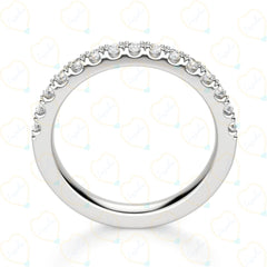 0.50 CTW Round Cut Half Eternity Lab Grown Diamond Ring for Women