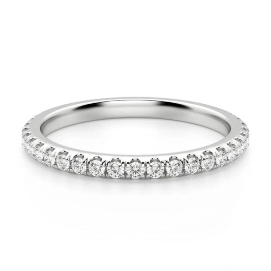 0.80 CTW Round Cut Half Eternity Lab Grown Diamond Ring for Women