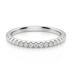 0.80 CTW Round Cut Half Eternity Lab Grown Diamond Ring for Women