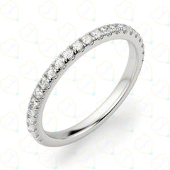 0.80 CTW Round Cut Half Eternity Lab Grown Diamond Ring for Women