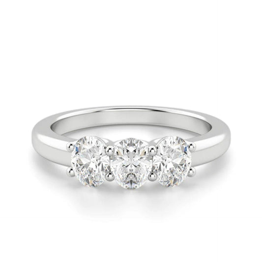 1.50 CTW Oval Cut 3 Stone Lab Grown Diamond Ring for Women