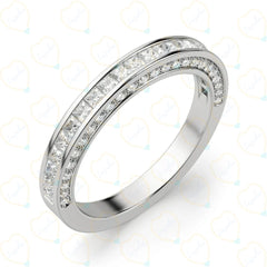 2.00 CTW Princess Cut Eternity Lab Grown Diamond Ring for Women